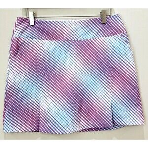 Nike Golf Womens Size 6 Purple Striped Pleated Dri Fit Tennis Skirt Skort